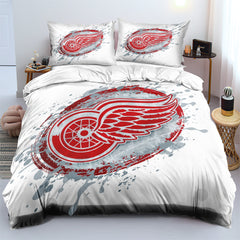Detroit Red Wings Hockey League Duvet Cover Quilt Case Pillowcases