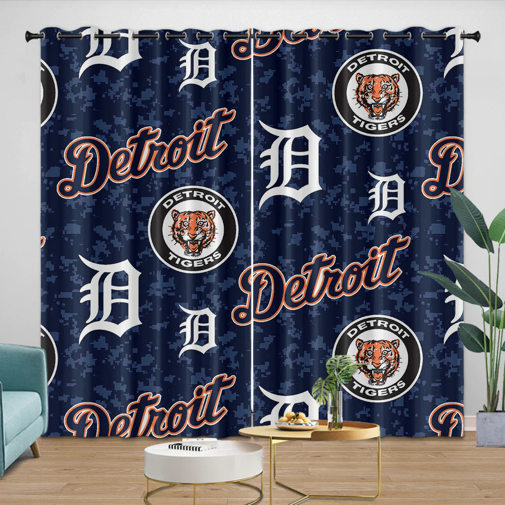 Detroit Tigers Blackout Curtain for Living Room Bedroom Window Treatment