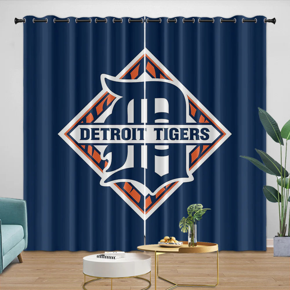 Detroit Tigers Blackout Curtain for Living Room Bedroom Window Treatment