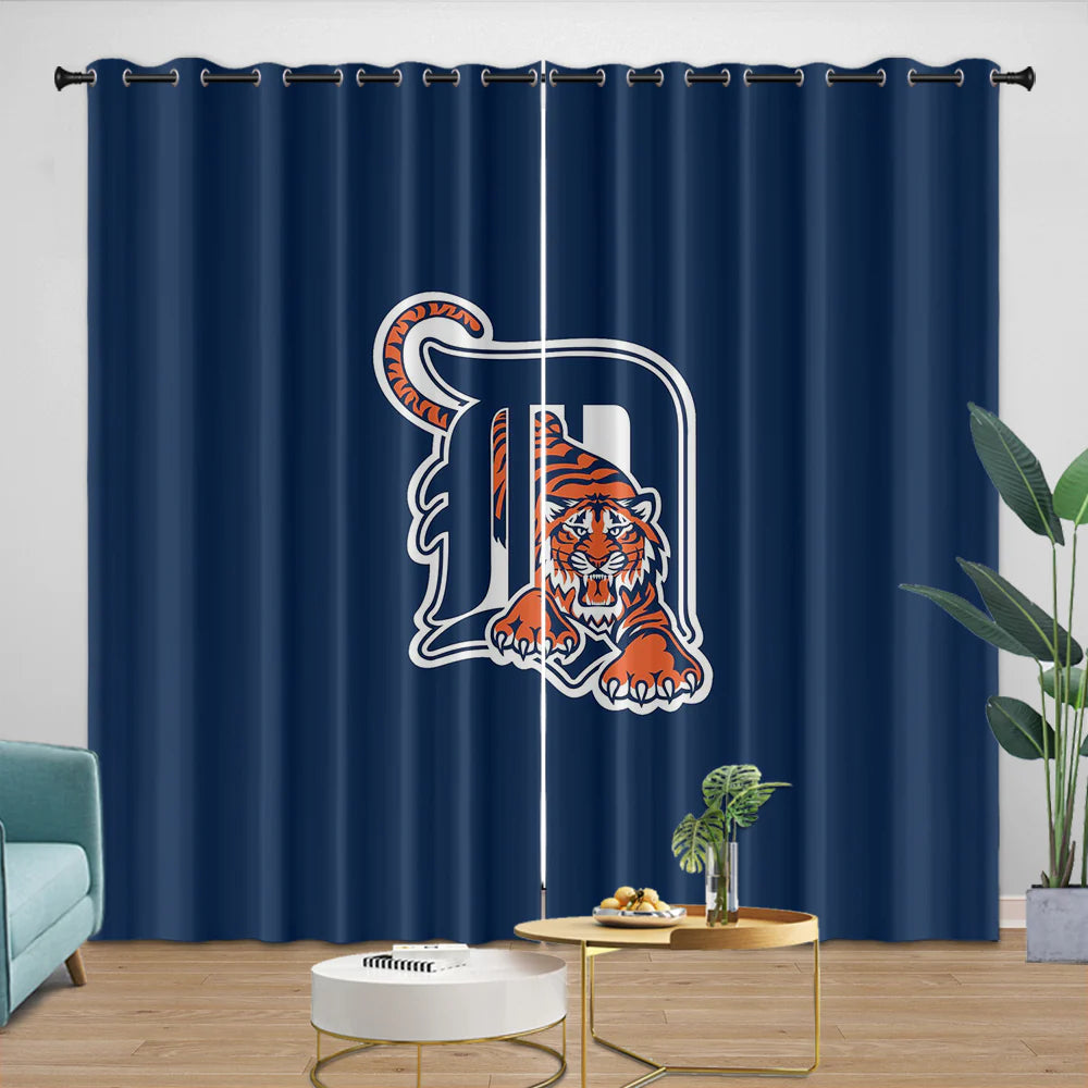 Detroit Tigers Blackout Curtain for Living Room Bedroom Window Treatment