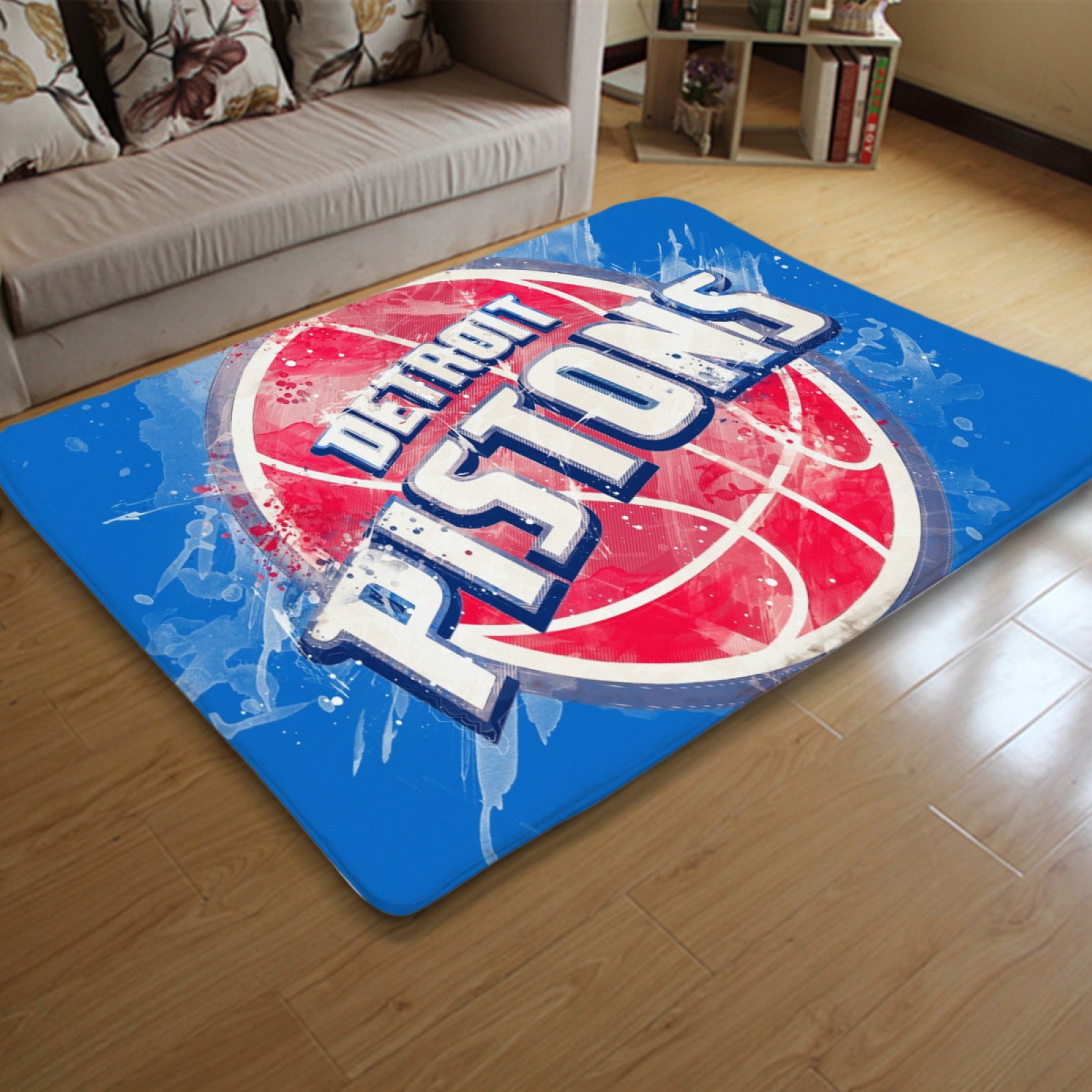 Detroit Basketball Pistons Carpet Living Room Bedroom Mats Kitchen Bathroom Rugs