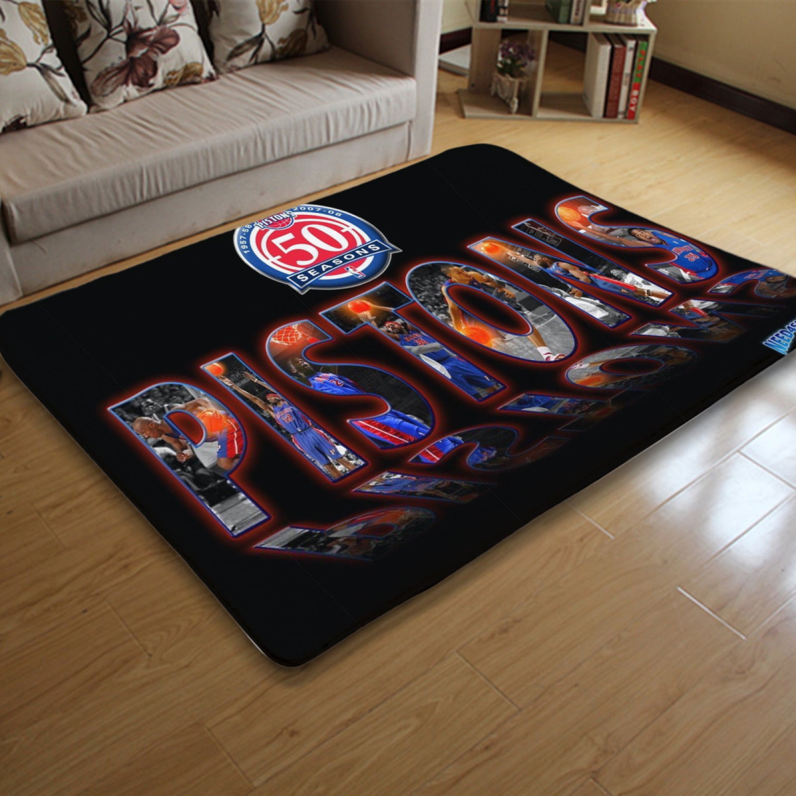Detroit Basketball Pistons Carpet Living Room Bedroom Mats Kitchen Bathroom Rugs