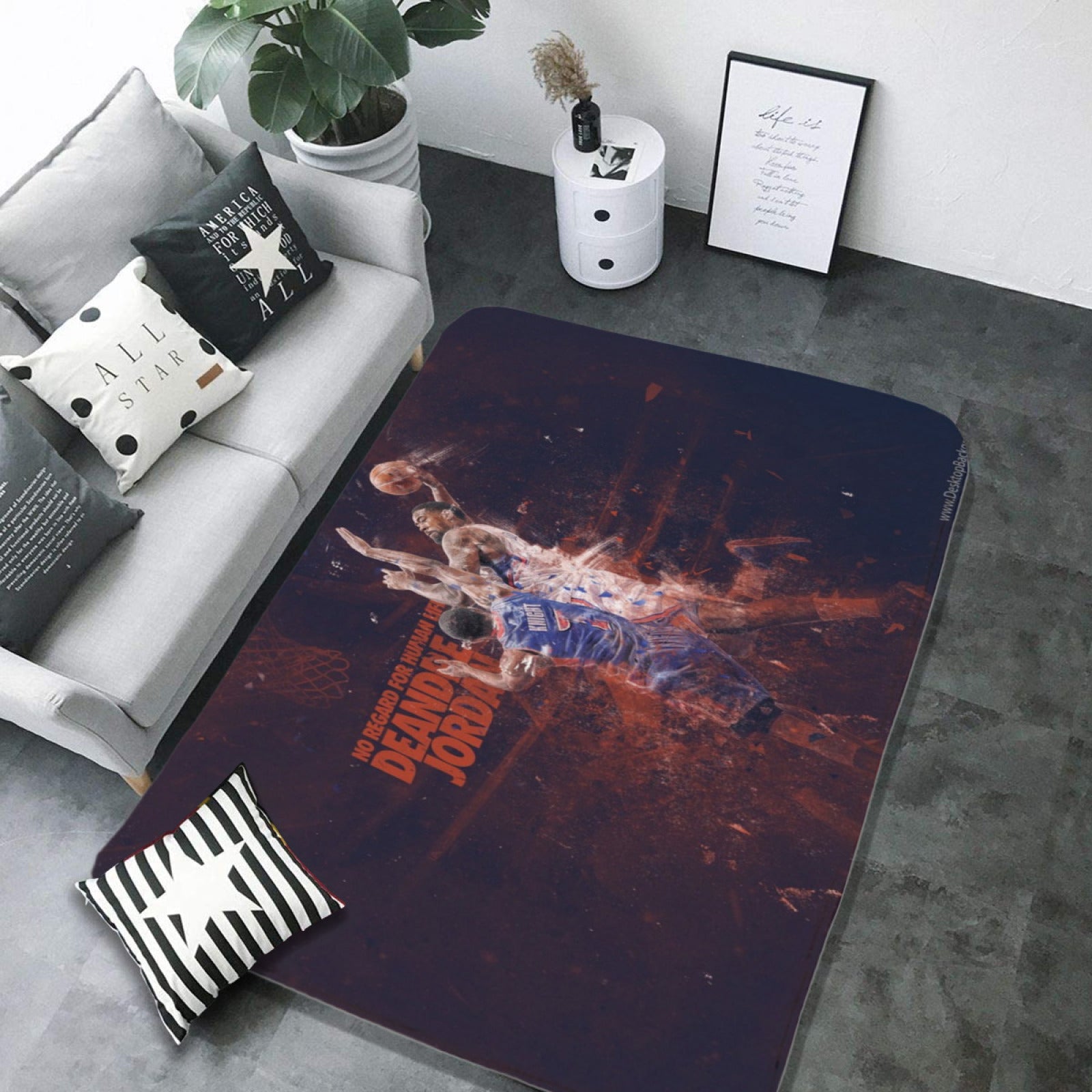 Detroit Basketball Pistons Carpet Living Room Bedroom Mats Kitchen Bathroom Rugs