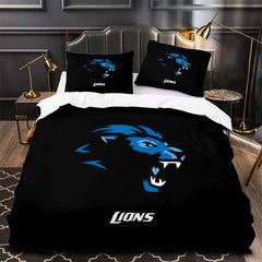 Detroit Lions Football Duvet Cover Quilt Case Pillowcase Bedding Set Without Filler