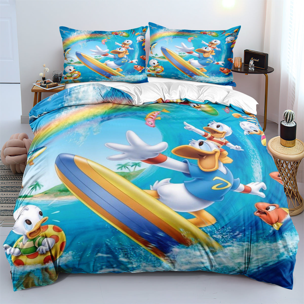 Disney Donald Duck Duvet Cover Quilt Cover Pillowcase Bedding Set