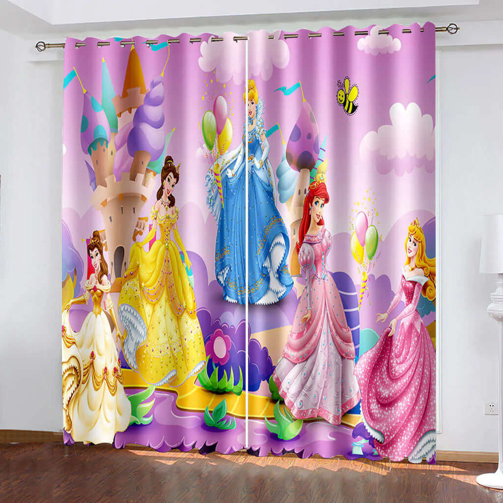 Disney Princess Blackout Curtains Drapes For Window Treatment Set