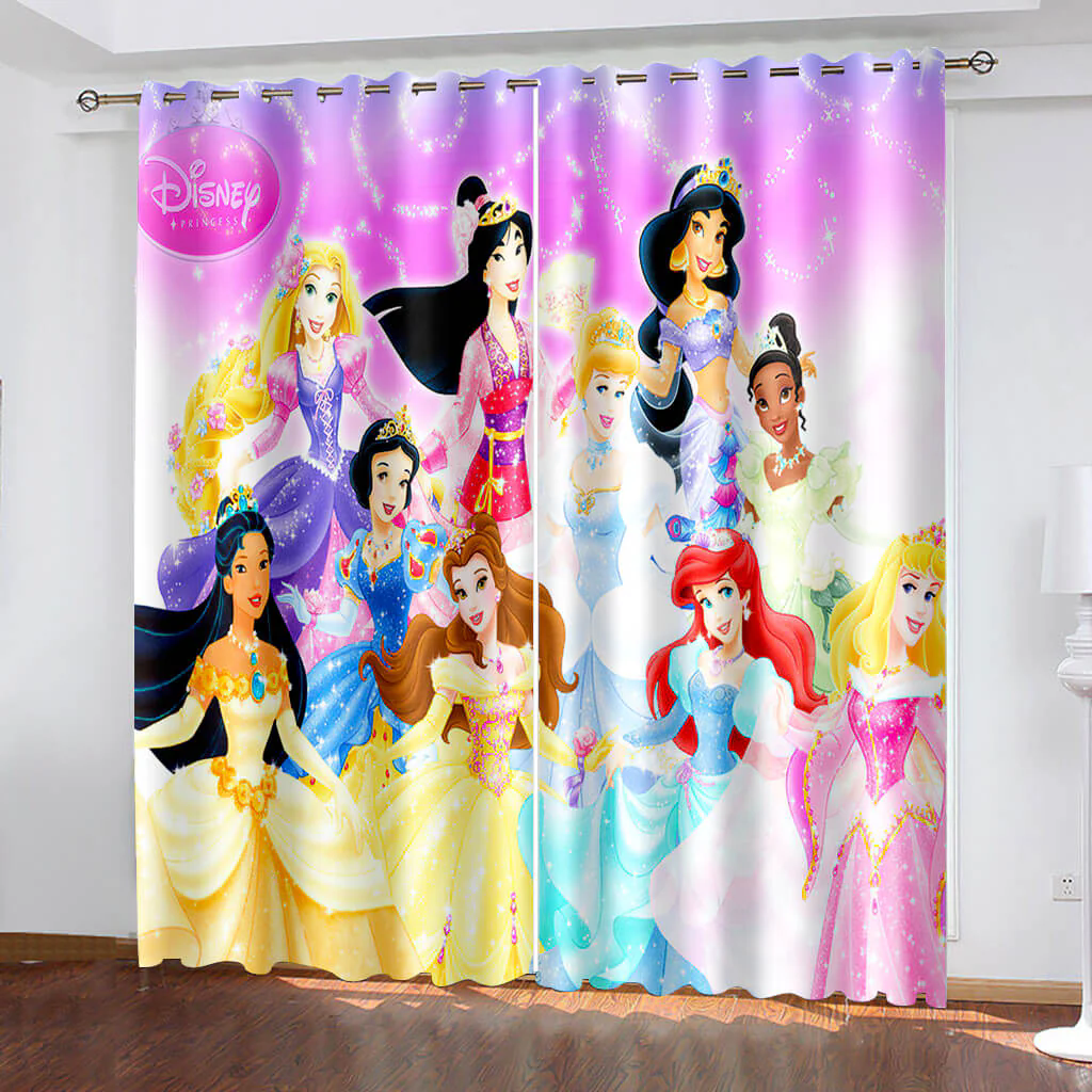 Disney Princess Blackout Curtains Drapes For Window Treatment Set