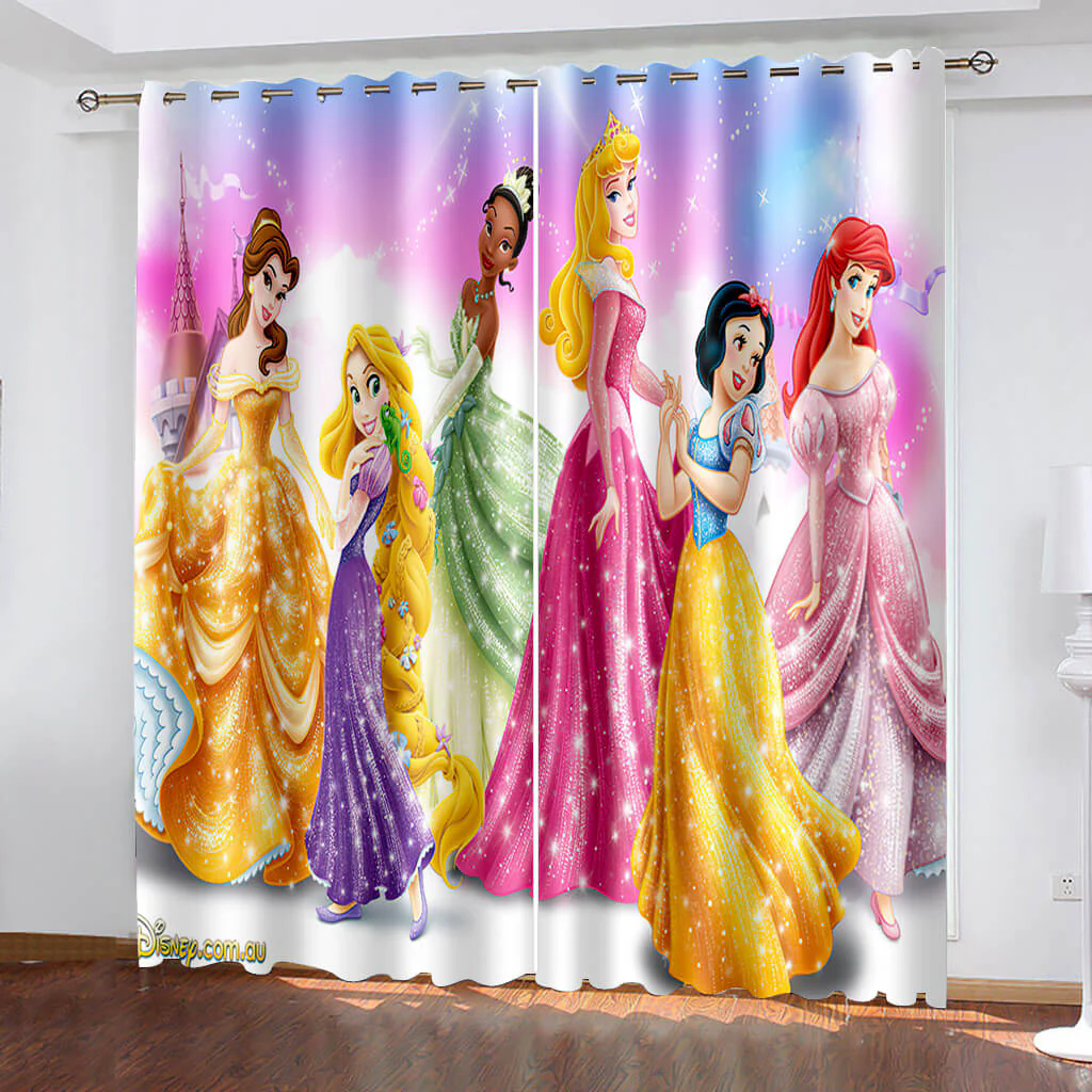 Disney Princess Blackout Curtains Drapes For Window Treatment Set