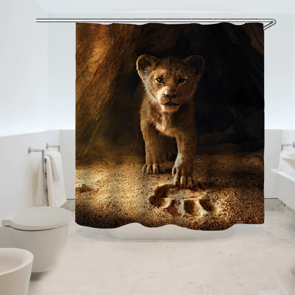 Disney The Lion King Simba Shower Curtain Waterproof Bath Curtains Bathroom Decor With Hooks