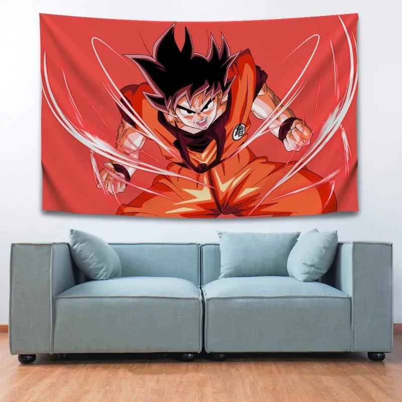 Dragon Ball Z Son Goku Wall Decor Hanging Tapestry Home Bedroom Living Room Decoration