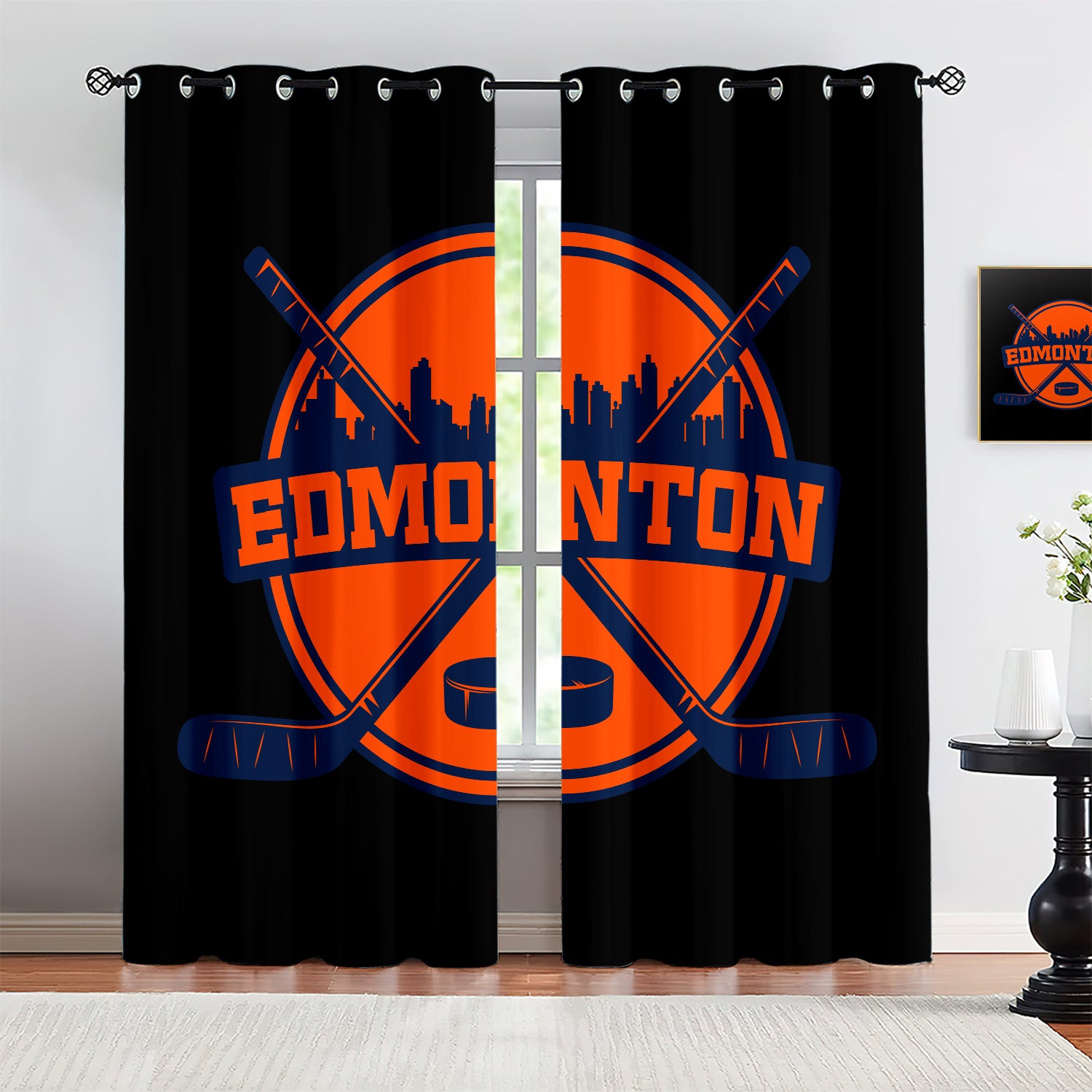 Edmonton Oilers Blackout Curtains Drapes For Window Treatment Set