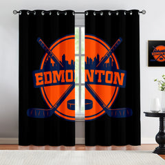 Edmonton Oilers Blackout Curtains Drapes For Window Treatment Set