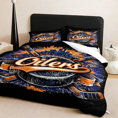 Edmonton Oilers Hockey League Comforter Pillowcase Sets Blanket All Season Reversible Quilted Duvet