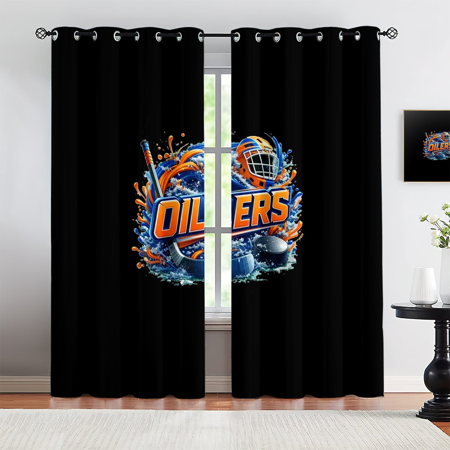 Edmonton Oilers Blackout Curtains Drapes For Window Treatment Set