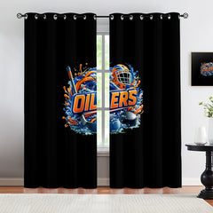 Edmonton Oilers Blackout Curtains Drapes For Window Treatment Set