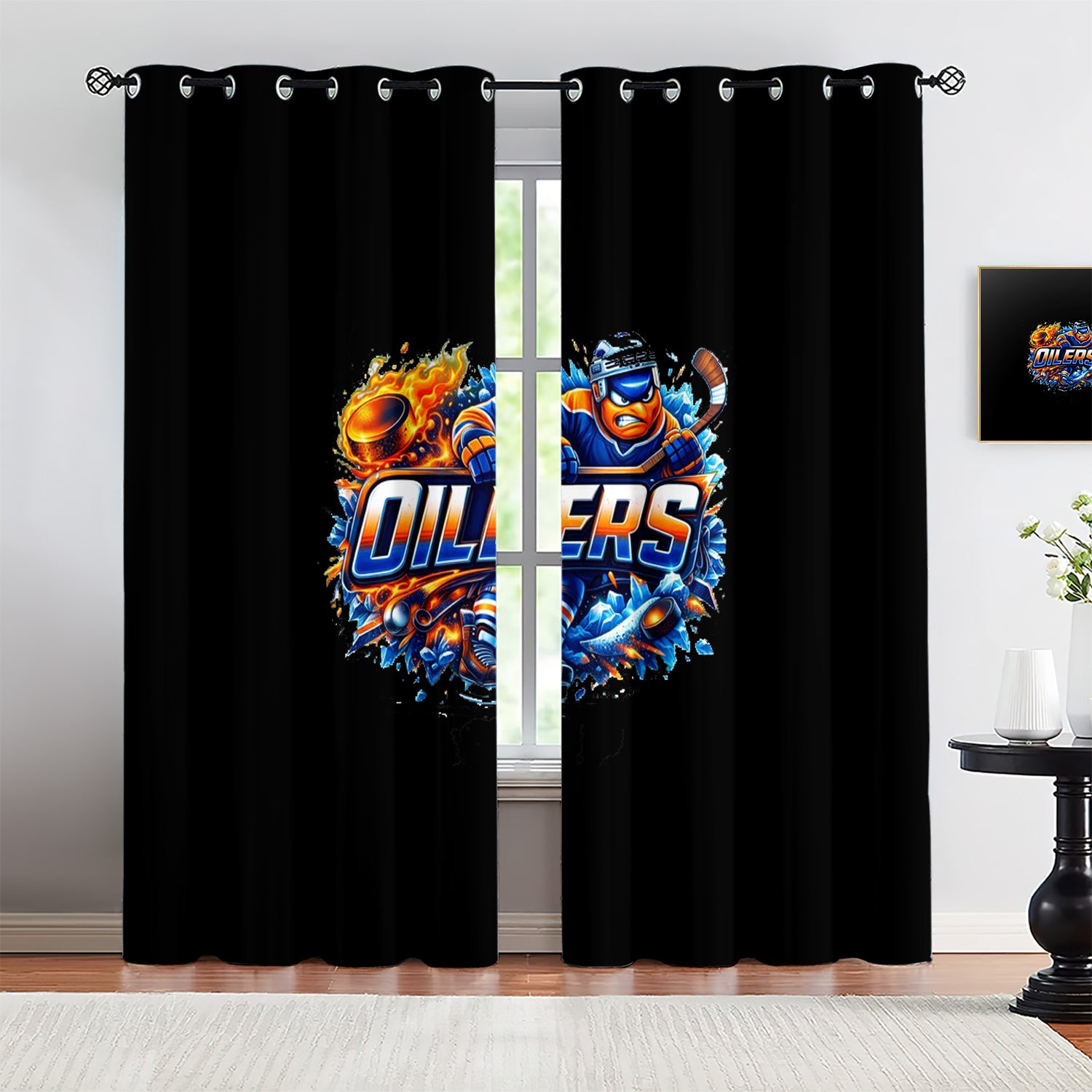 Edmonton Oilers Blackout Curtains Drapes For Window Treatment Set