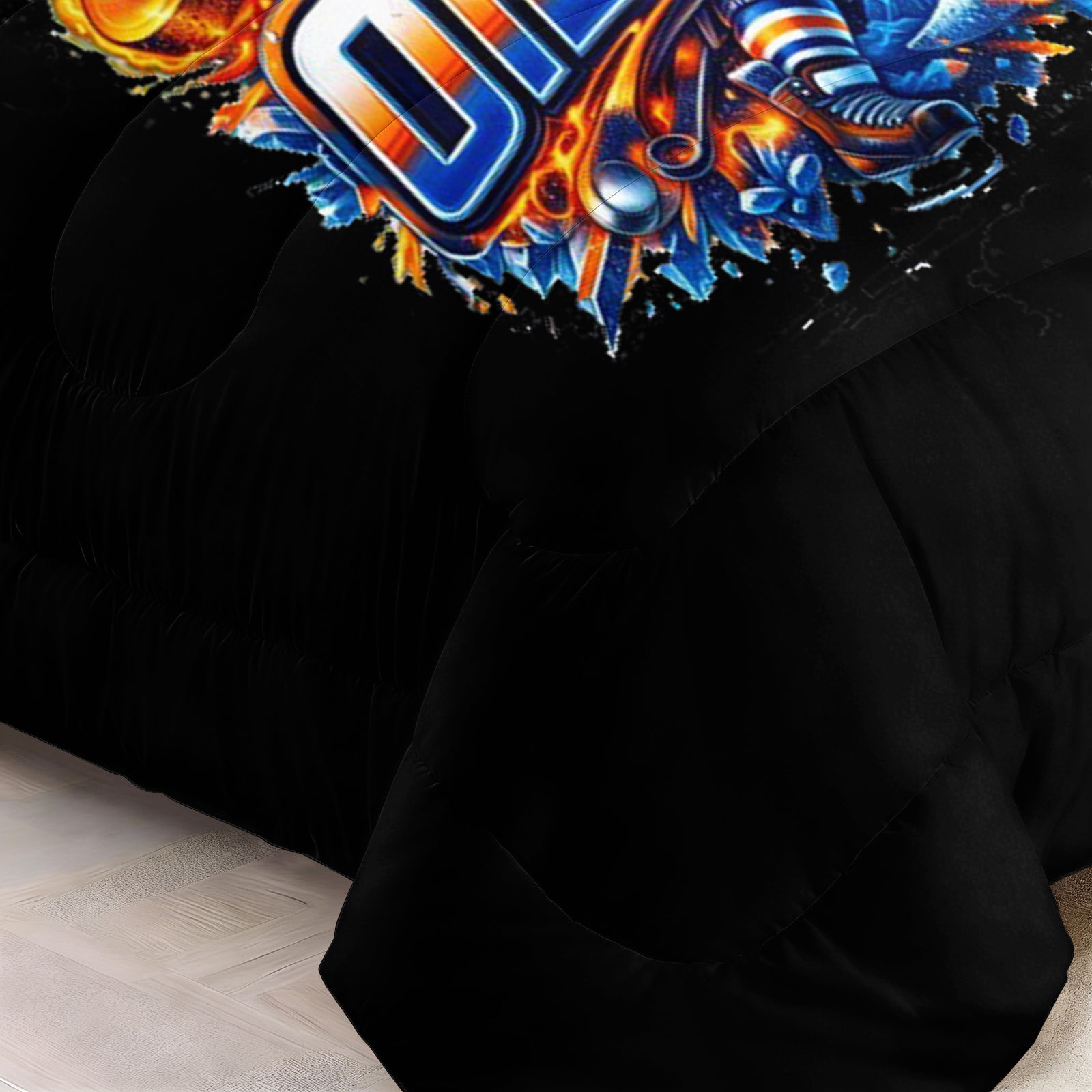 Edmonton Oilers Hockey League Comforter Pillowcase Sets Blanket All Season Reversible Quilted Duvet
