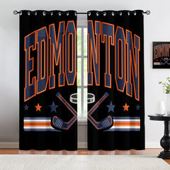 Edmonton Oilers Blackout Curtains Drapes For Window Treatment Set