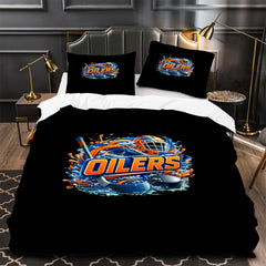 Edmonton Oilers Hockey Duvet Cover Quilt Case Pillowcase Bedding Set Without Filler