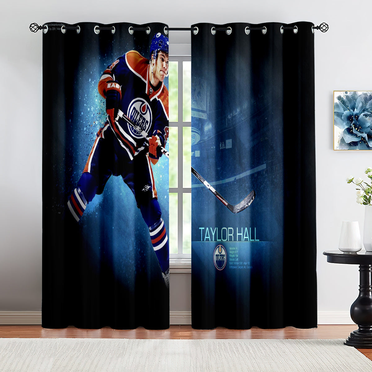 Edmonton Oilers  Hockey League Blackout Curtains Drapes For Window Treatment Set
