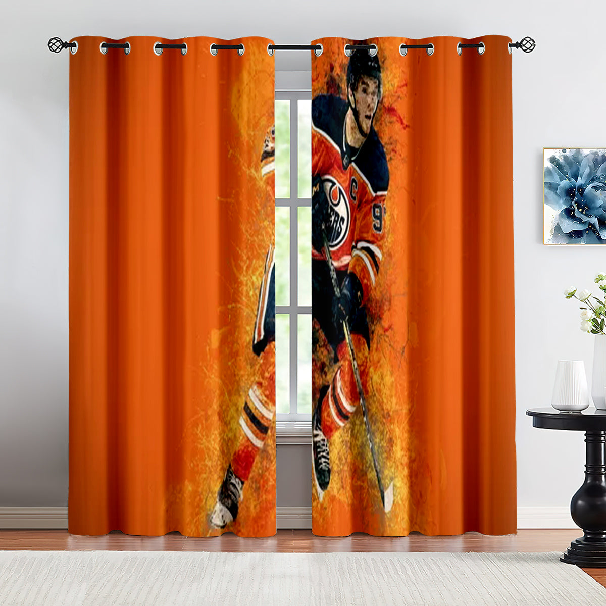 Edmonton Oilers  Hockey League Blackout Curtains Drapes For Window Treatment Set