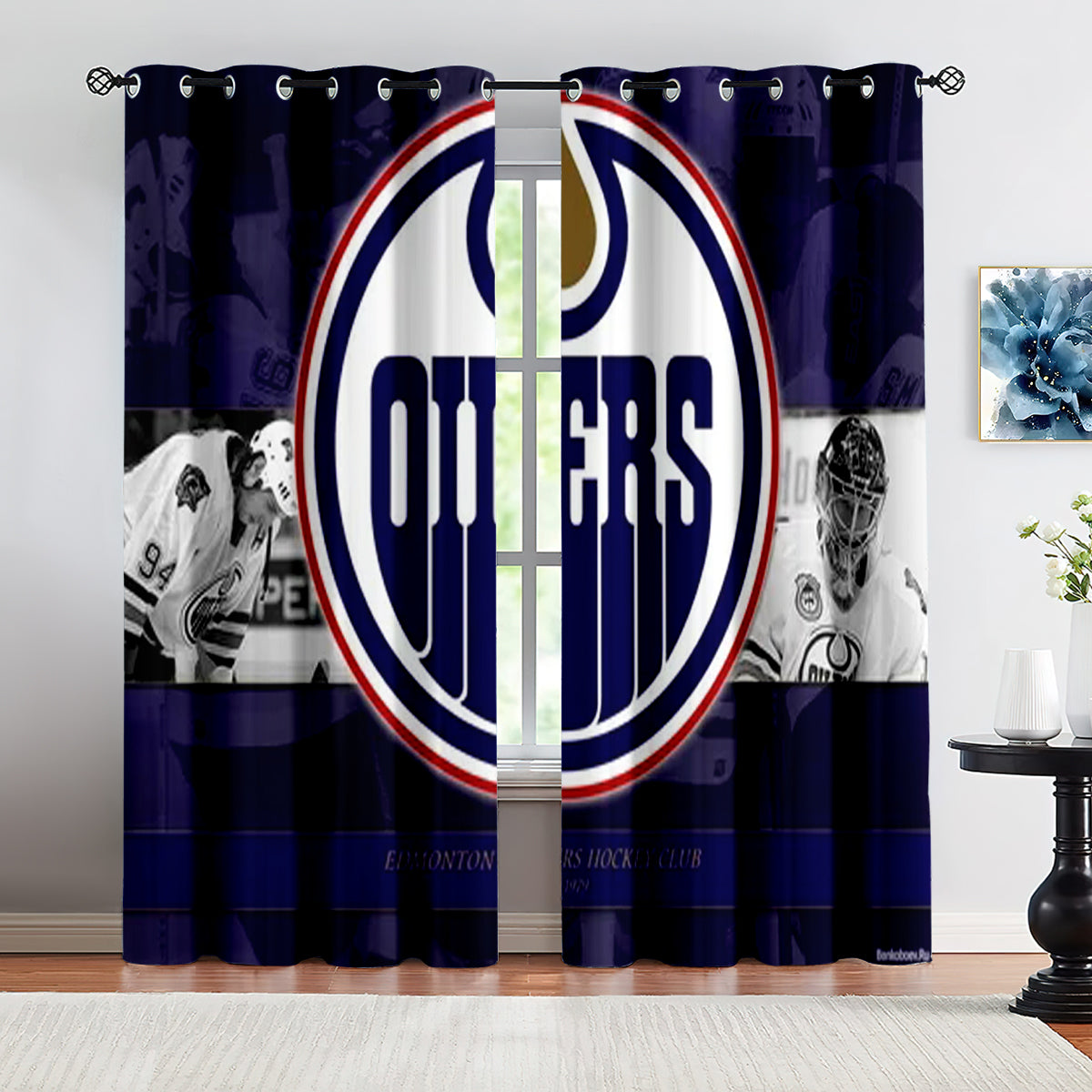 Edmonton Oilers  Hockey League Blackout Curtains Drapes For Window Treatment Set