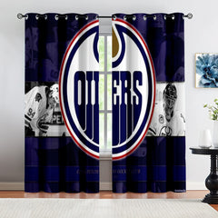 Edmonton Oilers  Hockey League Blackout Curtains Drapes For Window Treatment Set