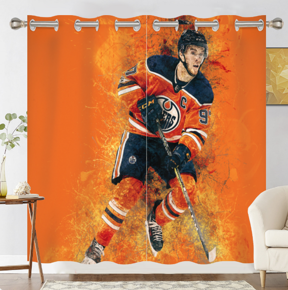 Edmonton Oilers Hockey League Blackout Curtain for Living Room Bedroom Window Treatment