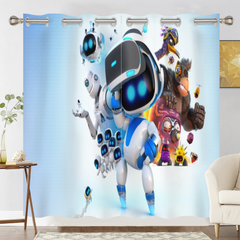Astro Bot Blackout Curtains Drapes for Window Treatment Set