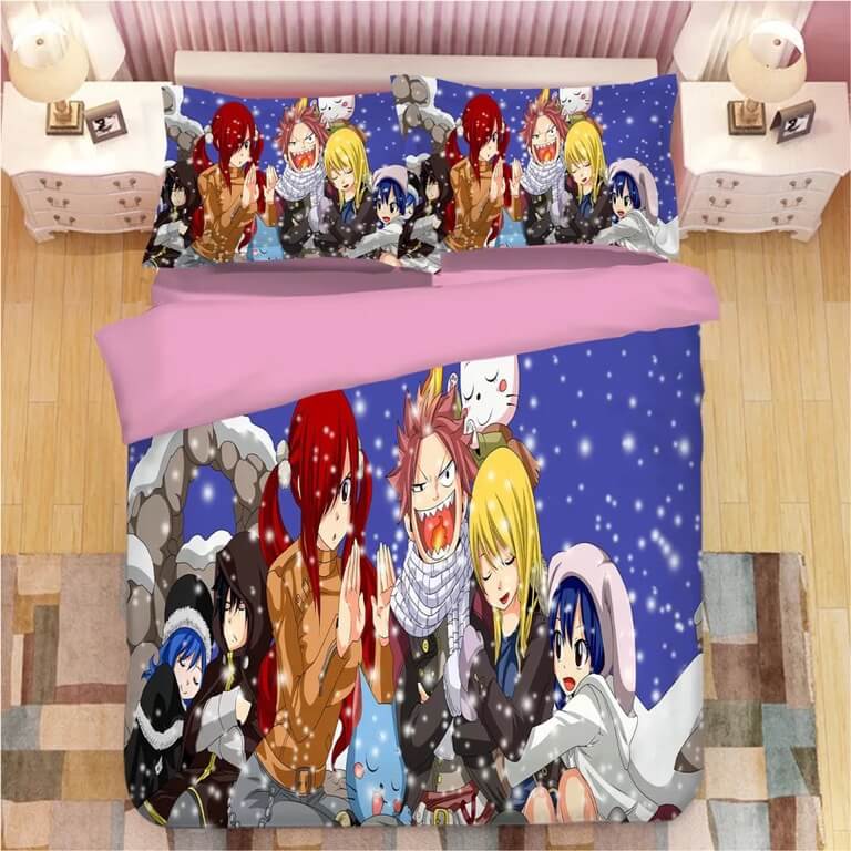 Fairy Tail Duvet Cover Quilt Case Pillowcase Bedding Set