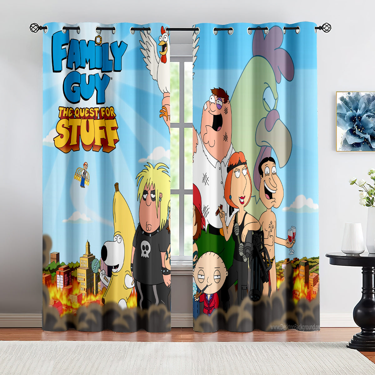 Family  Guy Blackout Curtains Drapes For Window Treatment Set