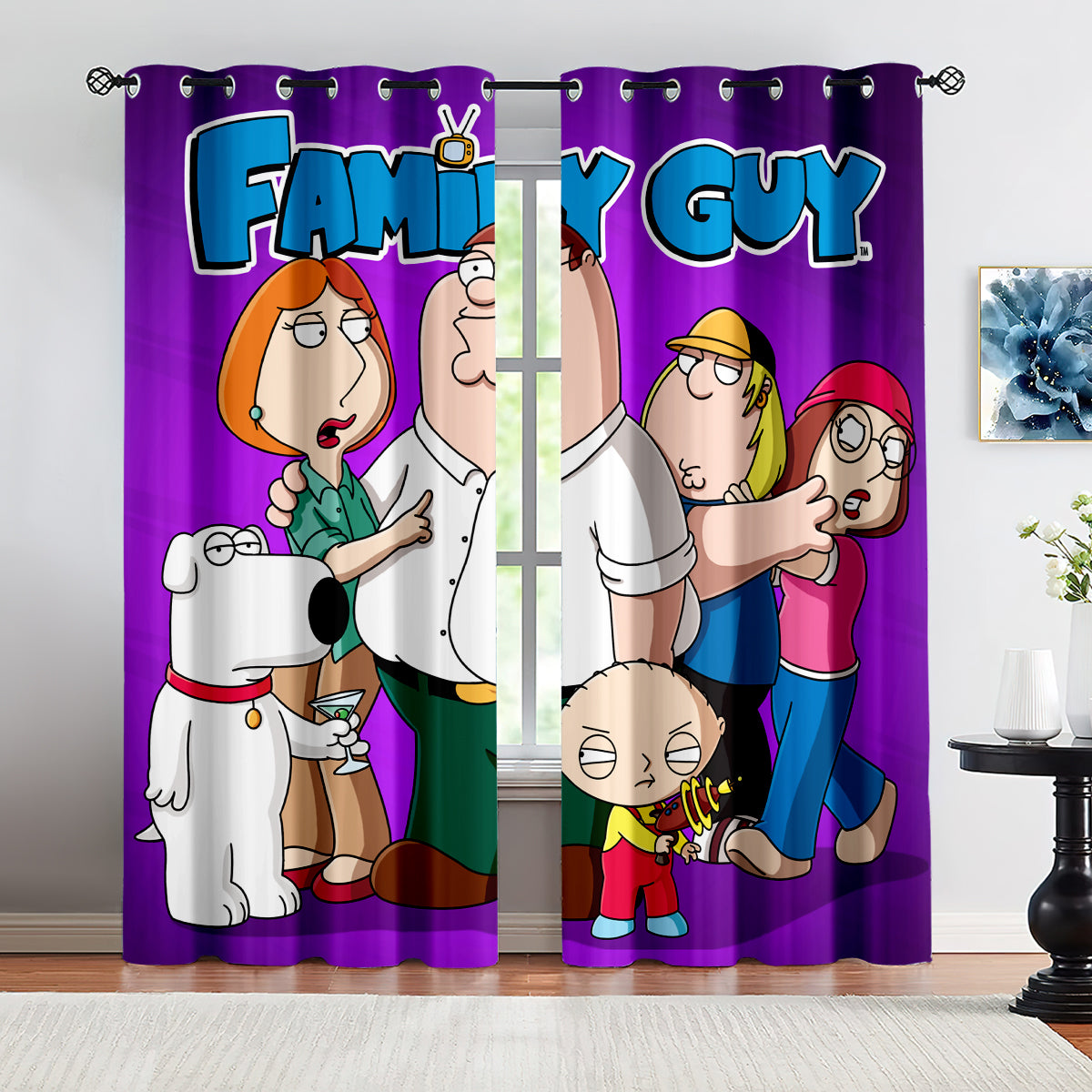 Family  Guy Blackout Curtains Drapes For Window Treatment Set