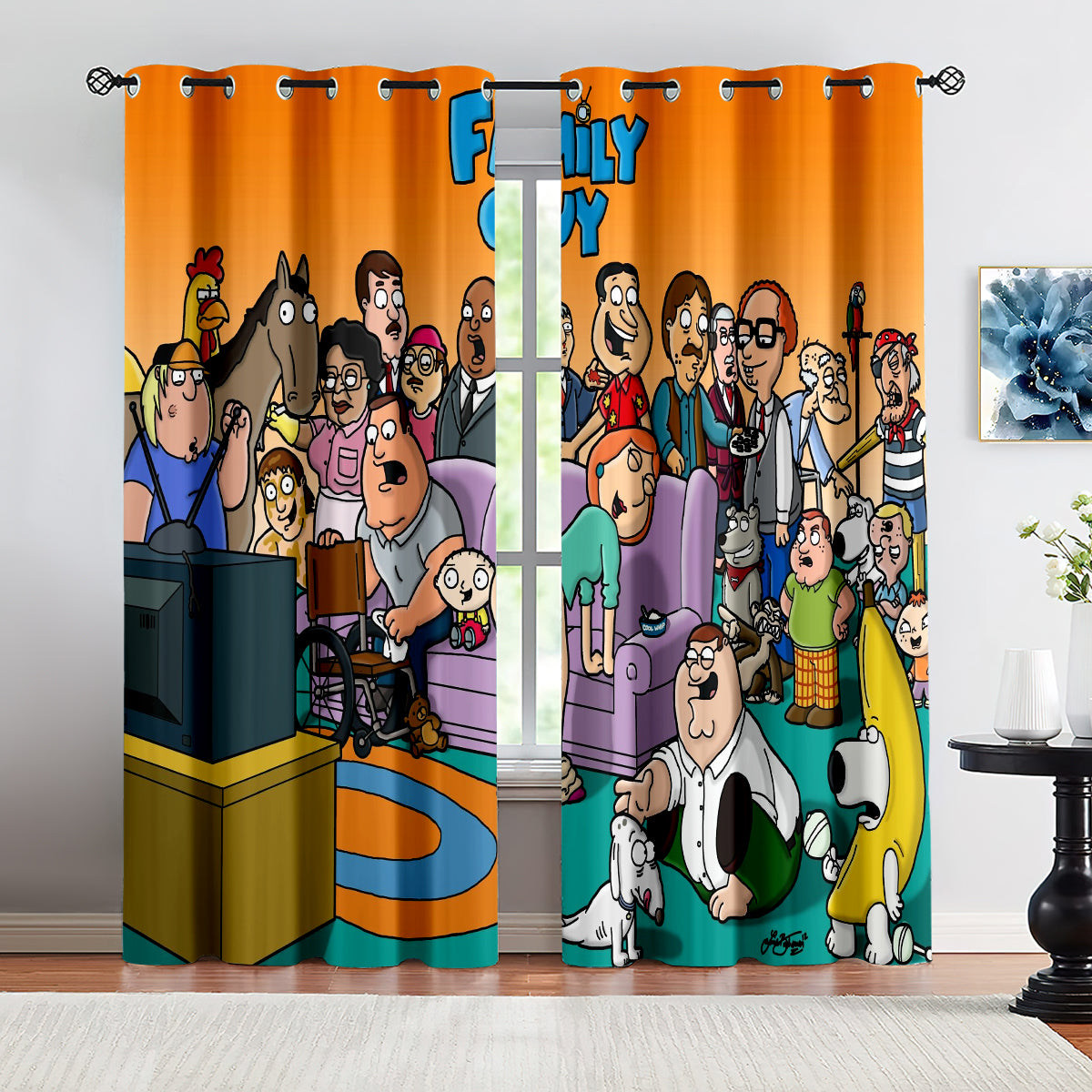 Family  Guy Blackout Curtains Drapes For Window Treatment Set