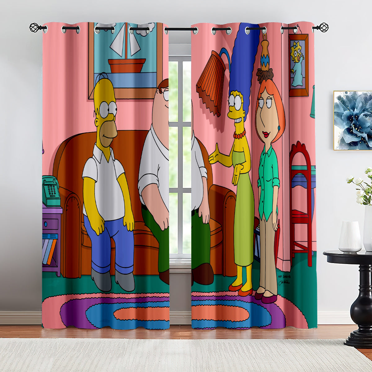 Family  Guy Blackout Curtains Drapes For Window Treatment Set