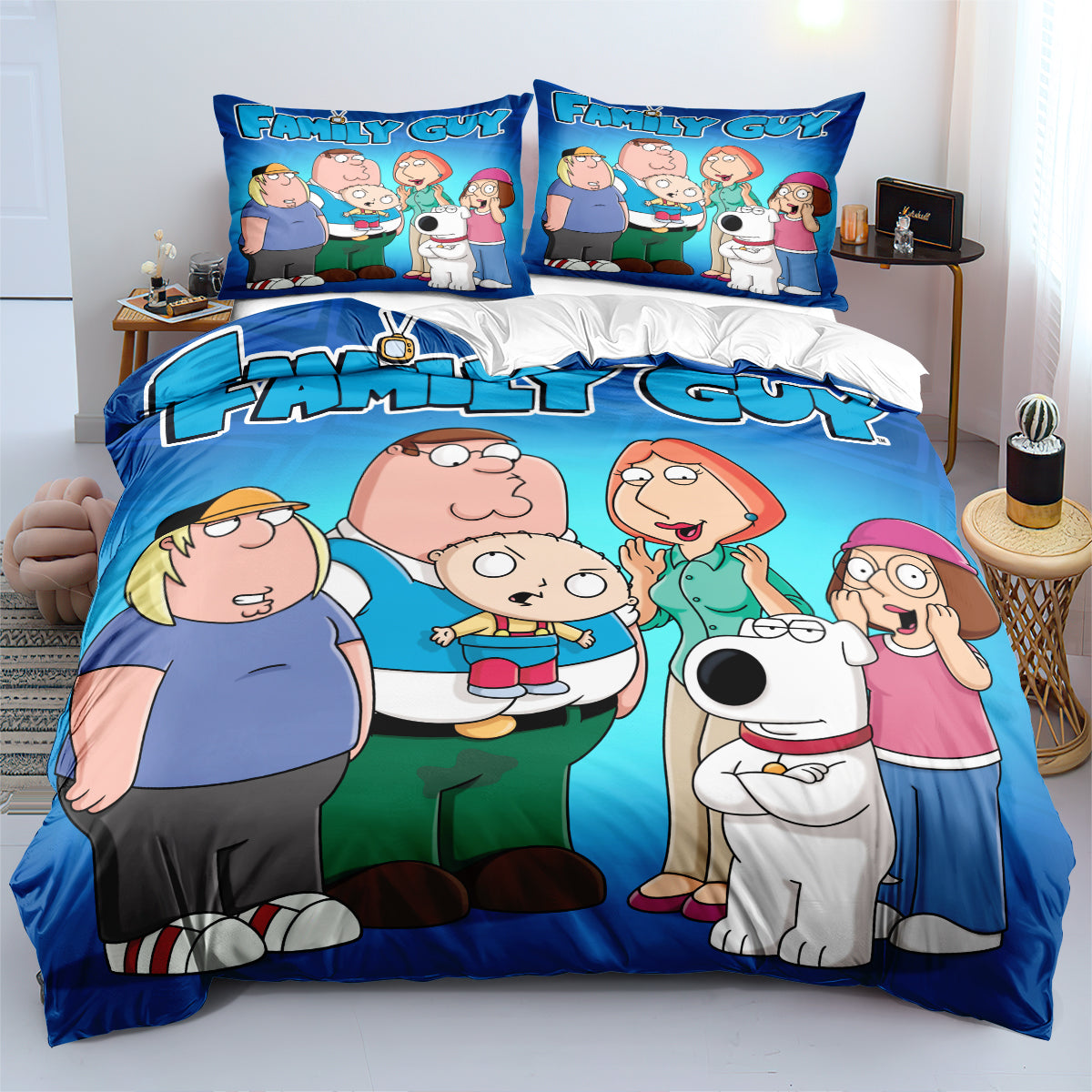 Family Guy Duvet Cover Quilt Case Pillowcase Bedding Set
