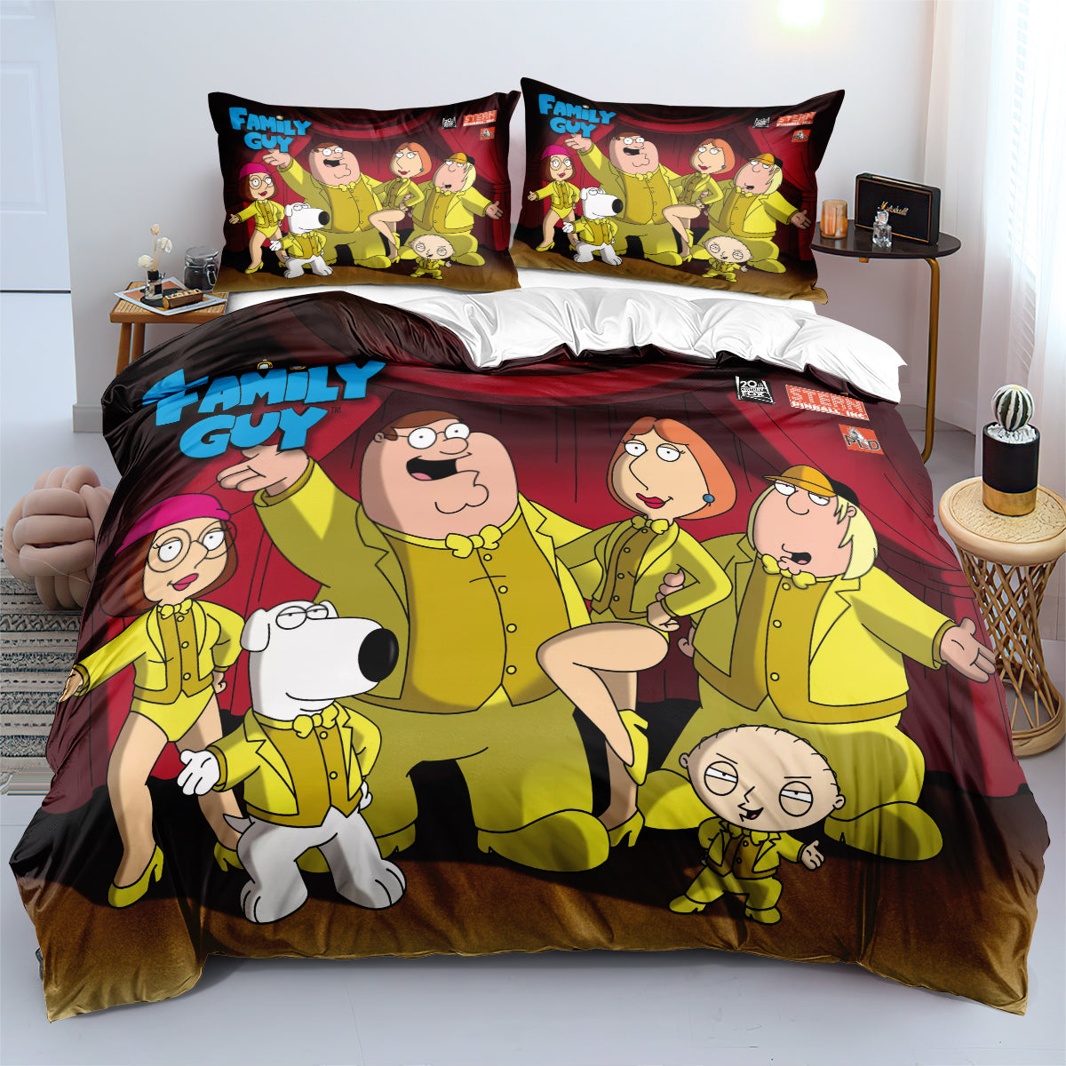 Family Guy Duvet Cover Quilt Case Pillowcase Bedding Set