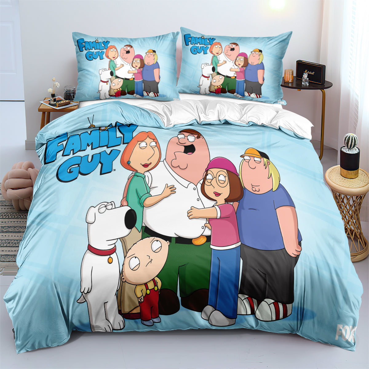 Family Guy Duvet Cover Quilt Case Pillowcase Bedding Set