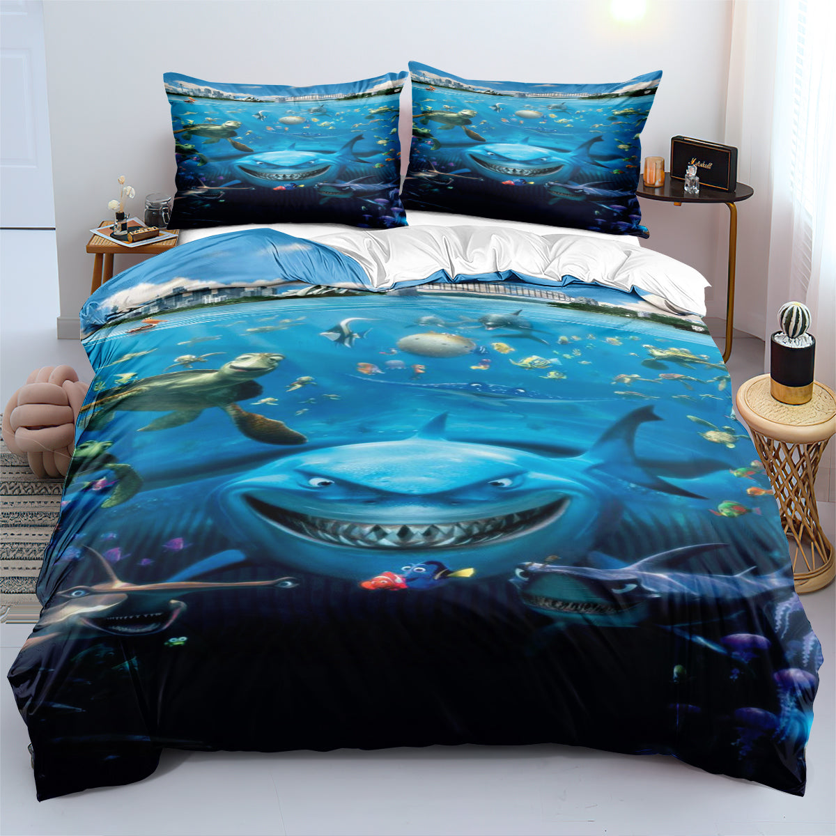 Finding Nemo Duvet Cover Quilt Cover Pillowcase Bedding Set  Bedroom Decor