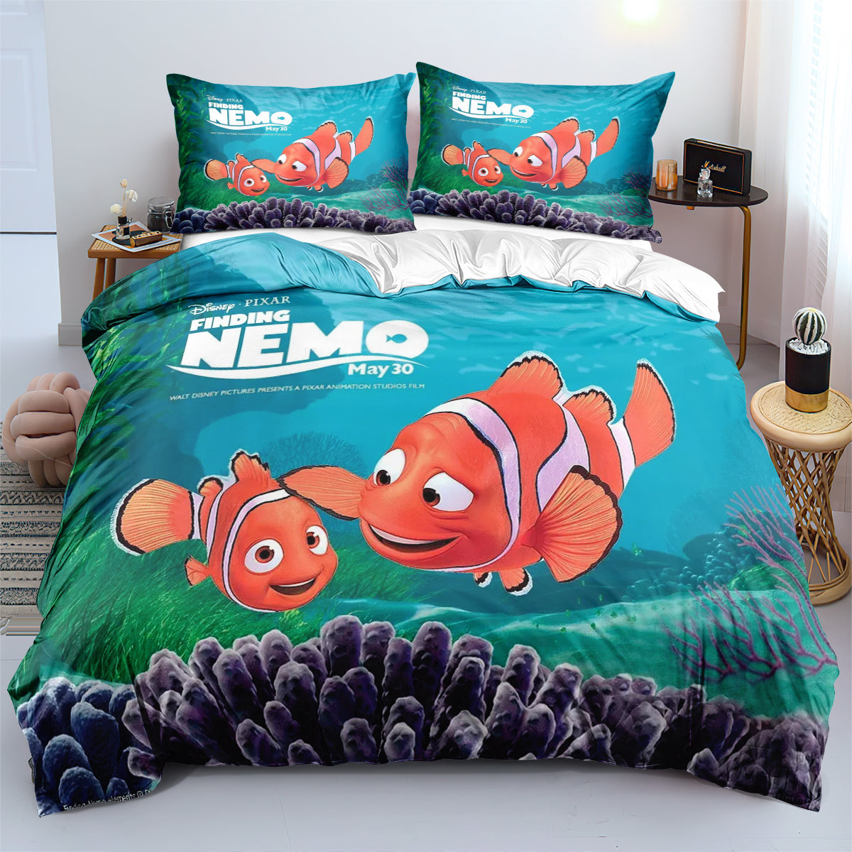 Finding Nemo Duvet Cover Quilt Cover Pillowcase Bedding Set  Bedroom Decor
