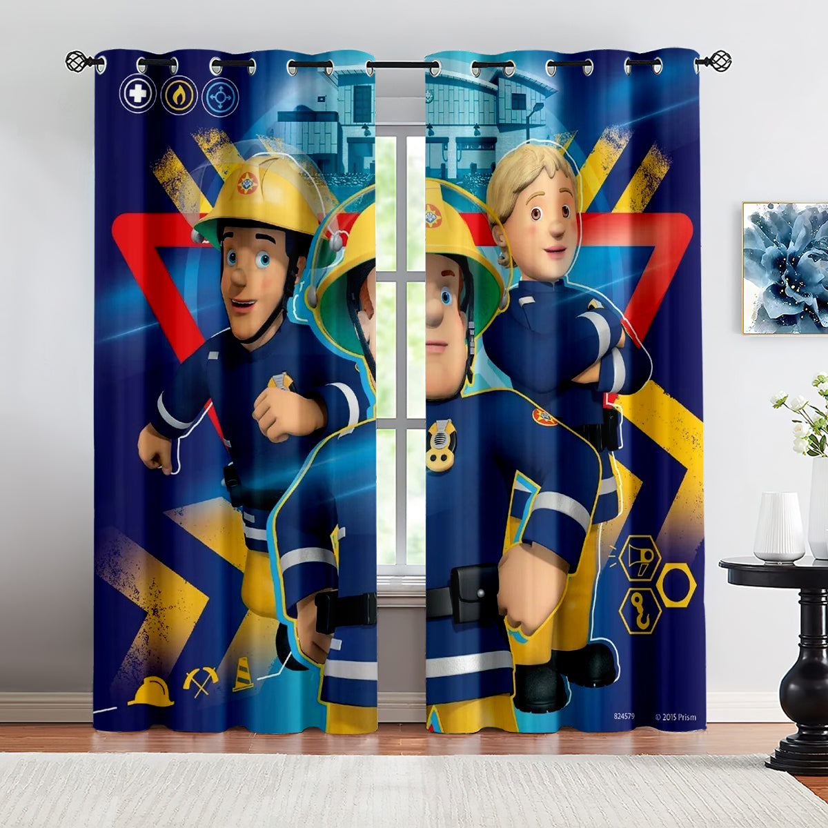 Fireman Sam Blackout Curtains Drapes For Window Treatment Set