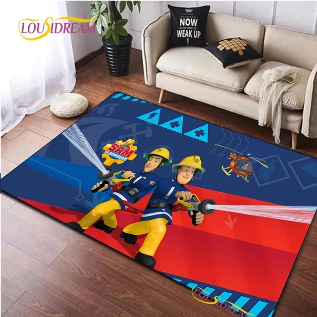 Fireman Sam Cosplay Carpet Living Room Bedroom Sofa Rug Door Mat