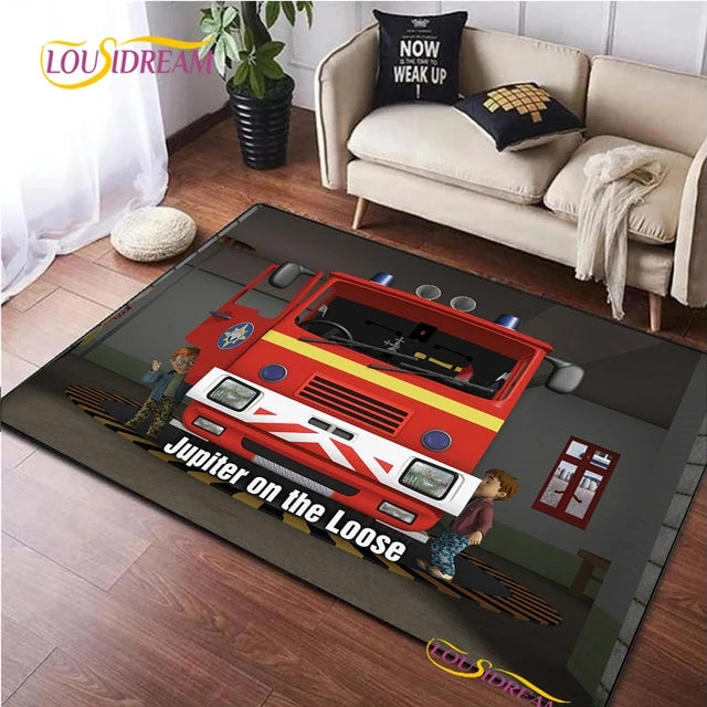 Fireman Sam Cosplay Carpet Living Room Bedroom Sofa Rug Door Mat