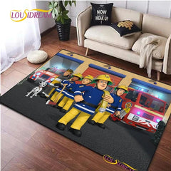 Fireman Sam Cosplay Carpet Living Room Bedroom Sofa Rug Door Mat