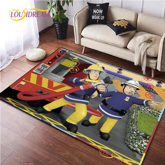 Fireman Sam Cosplay Carpet Living Room Bedroom Sofa Rug Door Mat