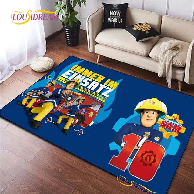 Fireman Sam Cosplay Carpet Living Room Bedroom Sofa Rug Door Mat