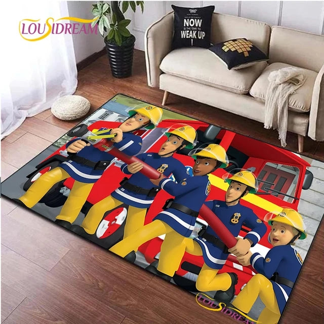 Fireman Sam Cosplay Carpet Living Room Bedroom Sofa Rug Door Mat