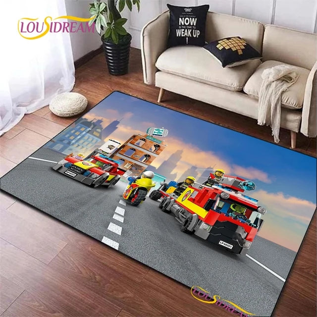 Fireman Sam Cosplay Carpet Living Room Bedroom Sofa Rug Door Mat