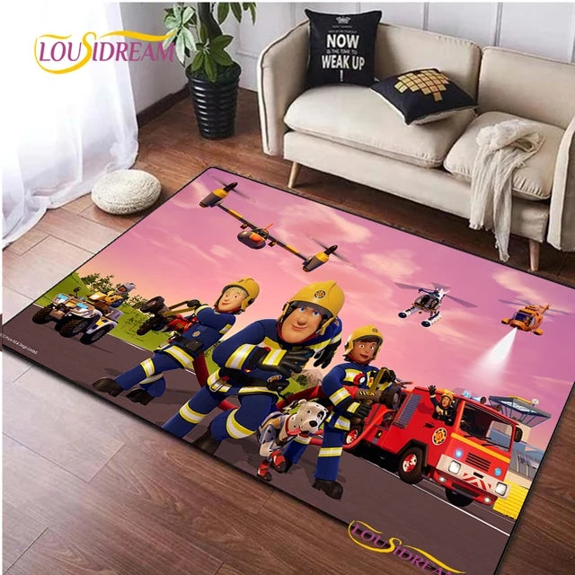 Fireman Sam Cosplay Carpet Living Room Bedroom Sofa Rug Door Mat