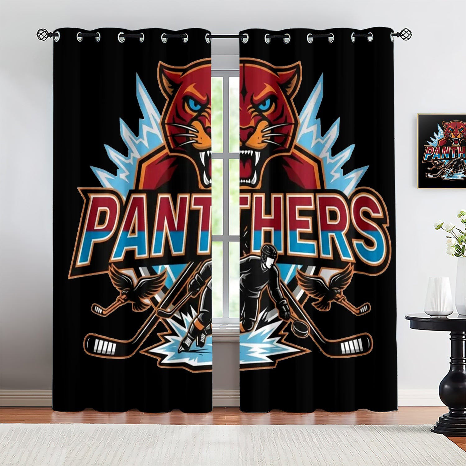 Florida Panthers Blackout Curtains Drapes For Window Treatment Set