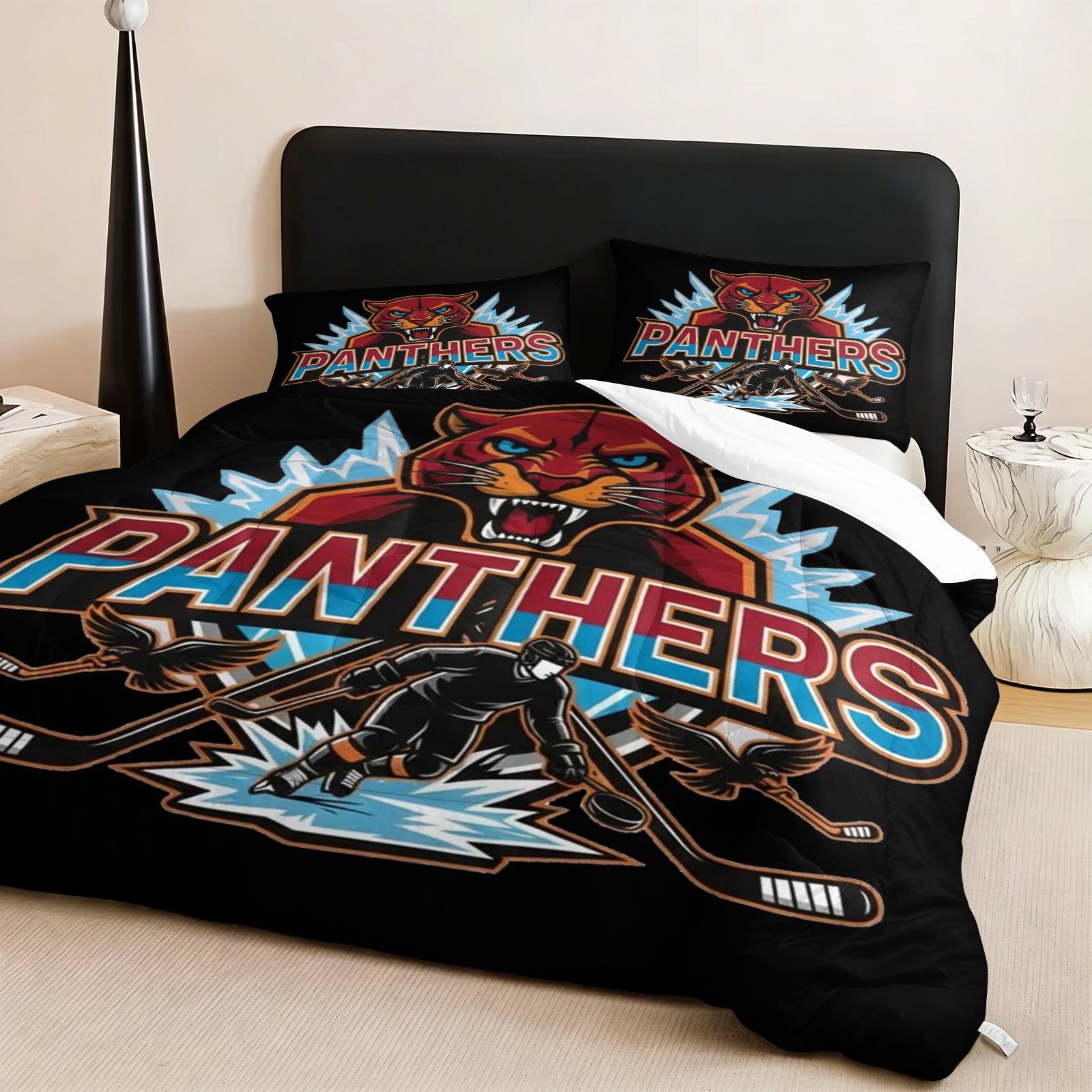 Florida Panthers Hockey League Comforter Pillowcase Sets Blanket All Season Reversible Quilted Duvet